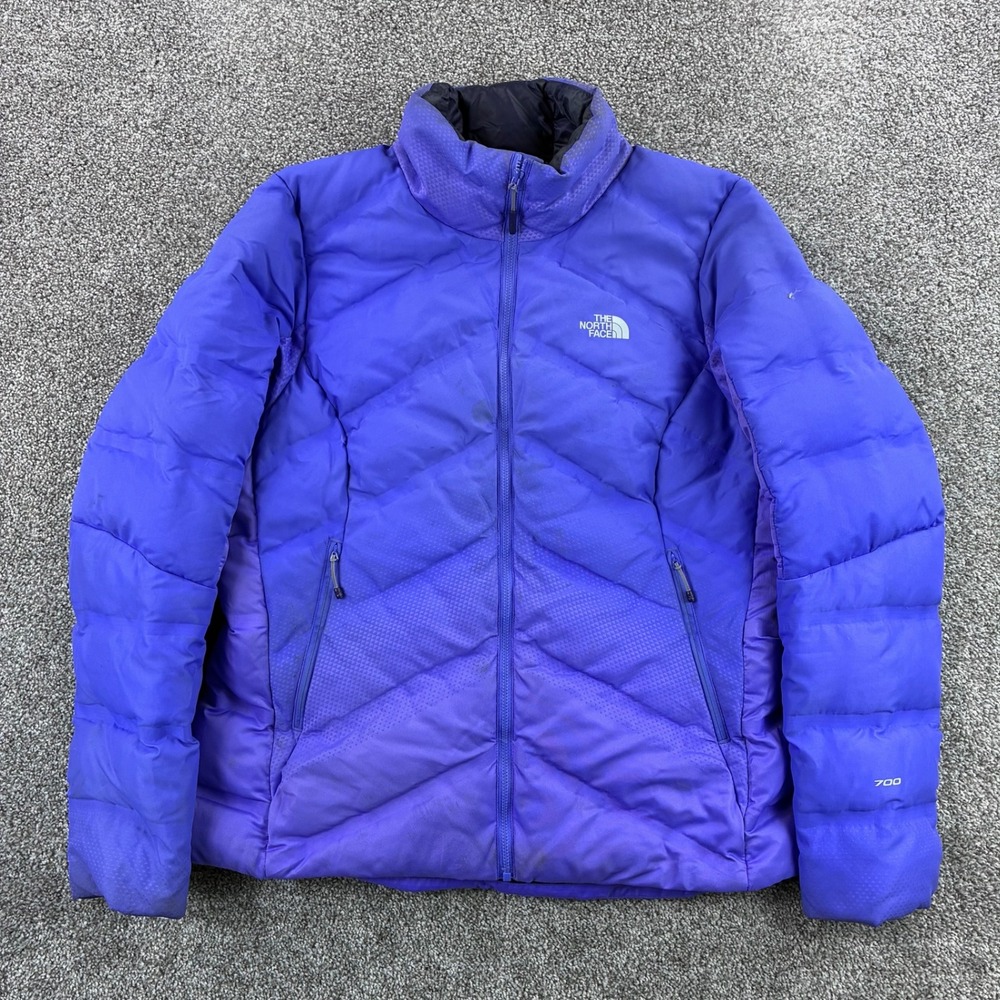 The North Face Fuseform Dot Matrix Jacket Women's L Purple Zip 700 Down Puffer